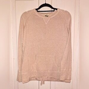 Denver Hayes Women's Neutral Beige Pullover Pocket Minimalist Size Large Coastal